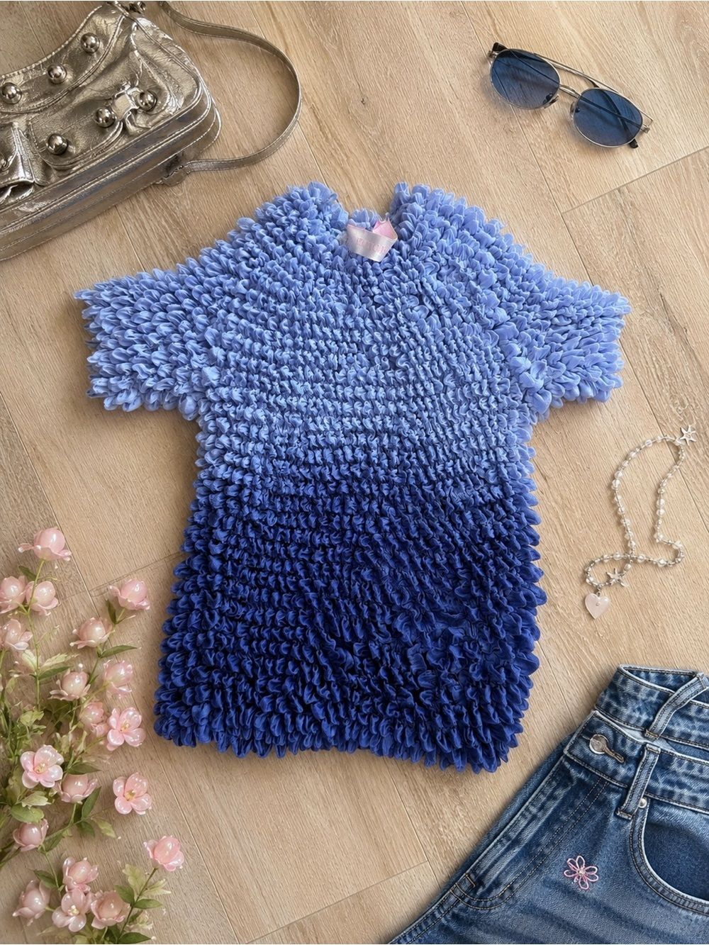 Victoria’s Secret Y2K Stretch Popcorn Textured Ombré Top One Size